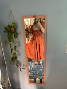 Rust Orange Smocked Maxi Dress - Women